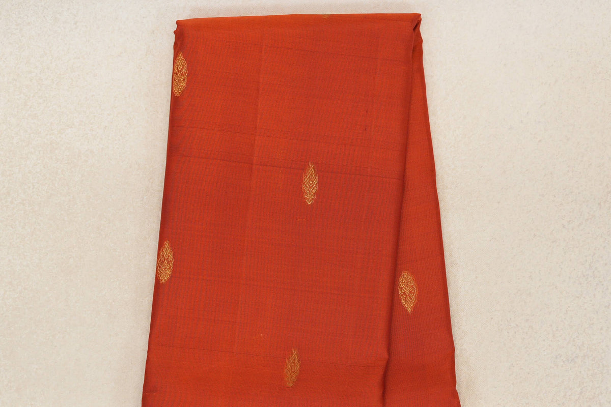 Rust Orange Light Weight Kanchipuram Silk Saree online