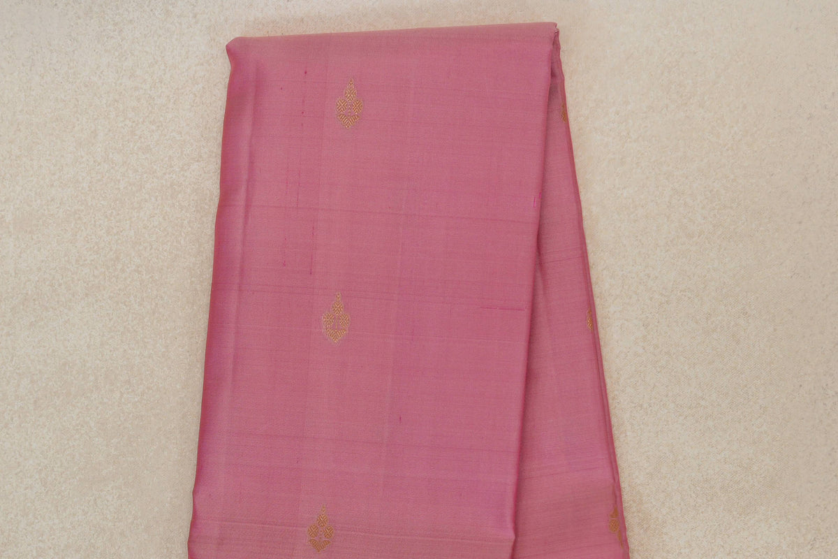 Light Rose Pink Light Weight Kanchipuram Silk Saree body zoom