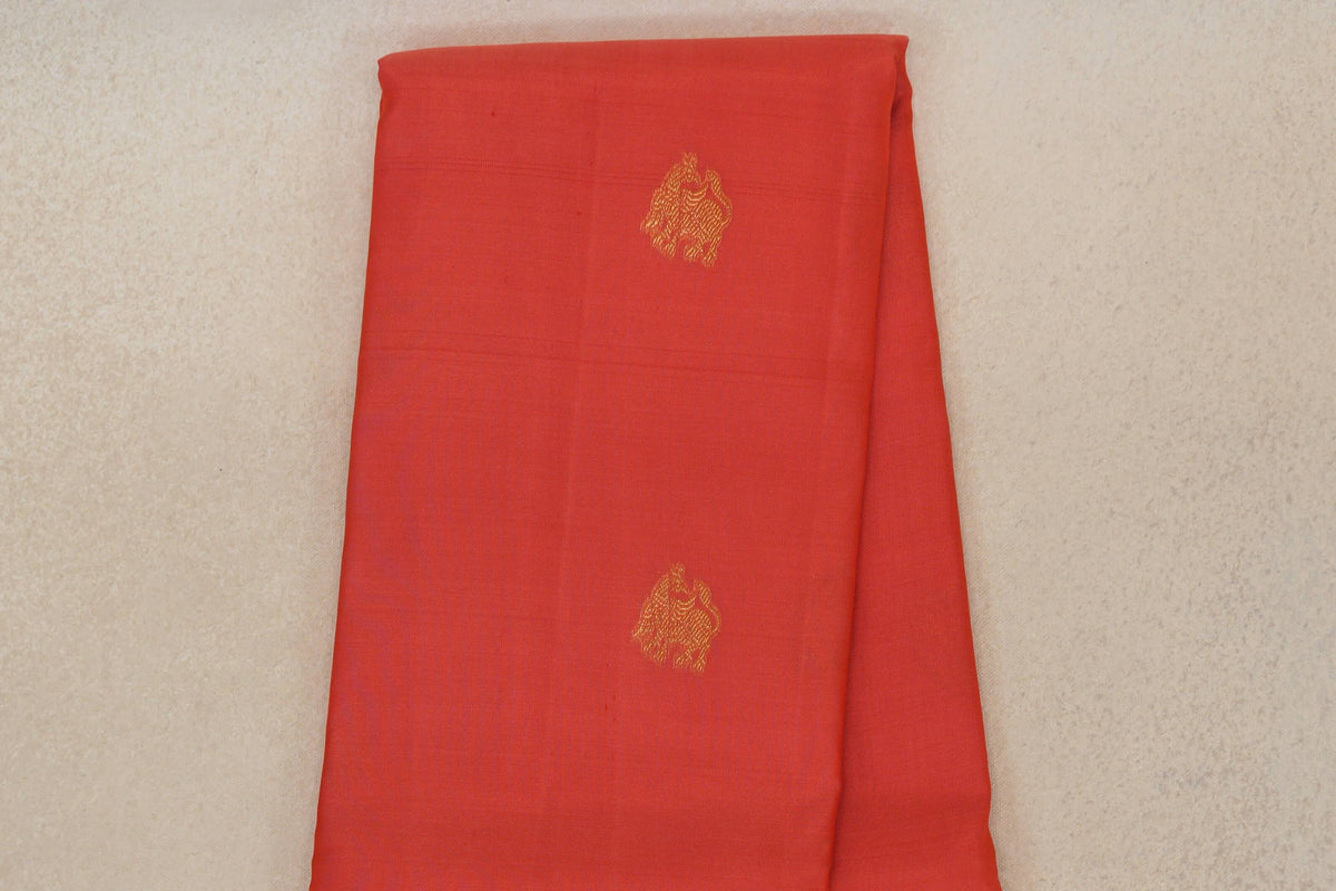 Peach Pink Light Weight Kanchipuram Silk Saree body zoom
