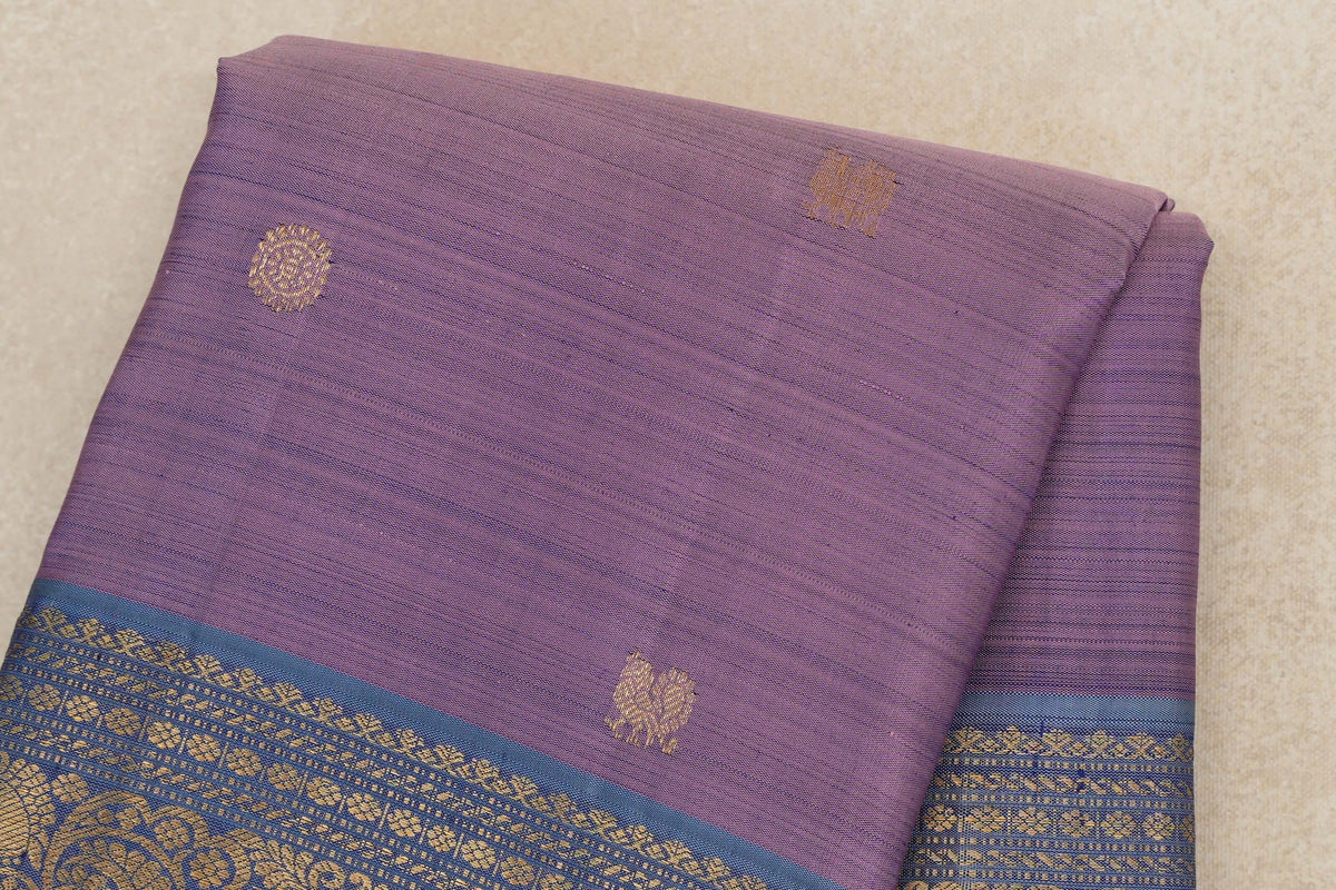 Lavender Vintage Kanjivaram Silk Saree   body zoom