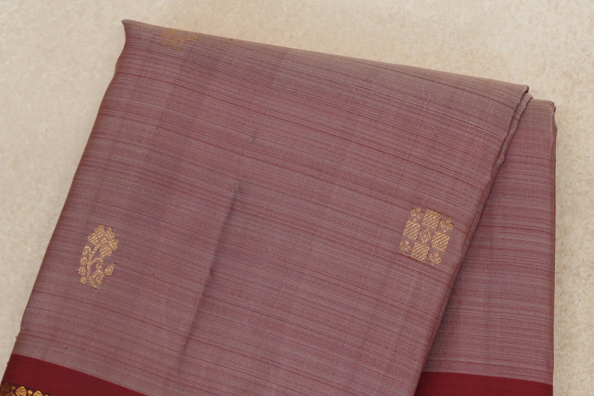 Onion Pink Vintage Kanjivaram Silk Saree body zoom
