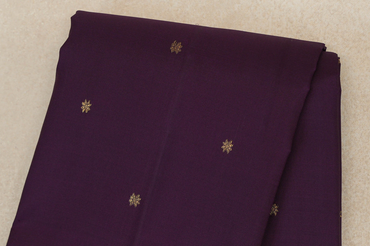Deep Purple Vintage Kanjivaram Silk Saree body zoom