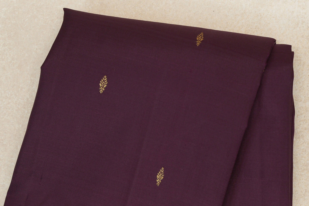 Deep Plum Vintage Kanjivaram Silk Saree body zoom
