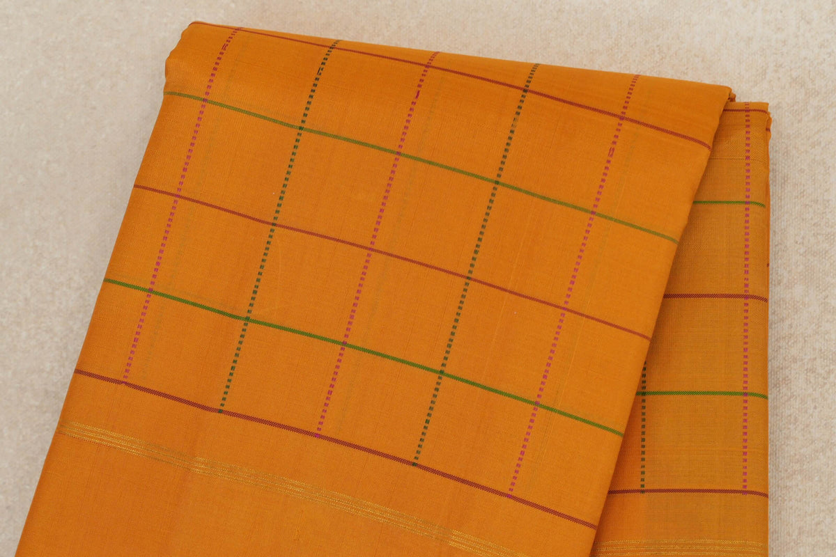 Mango Orange Vintage Kanjivaram Silk Saree body zoom