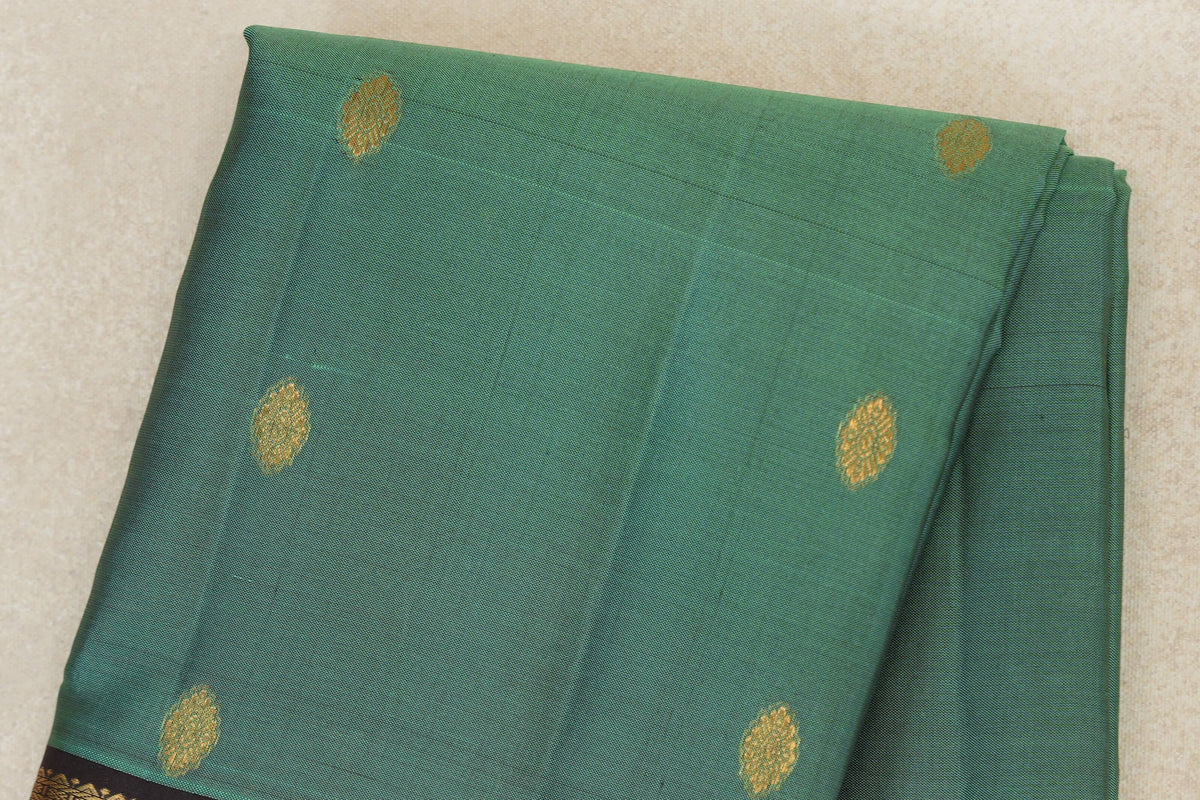 Sea Green Vintage Kanjivaram Silk Saree  body zoom