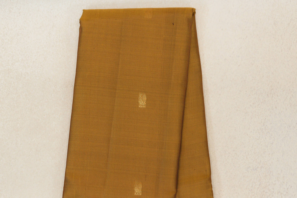 Golden olive Light Weight Kanchipuram Silk Saree body zoom