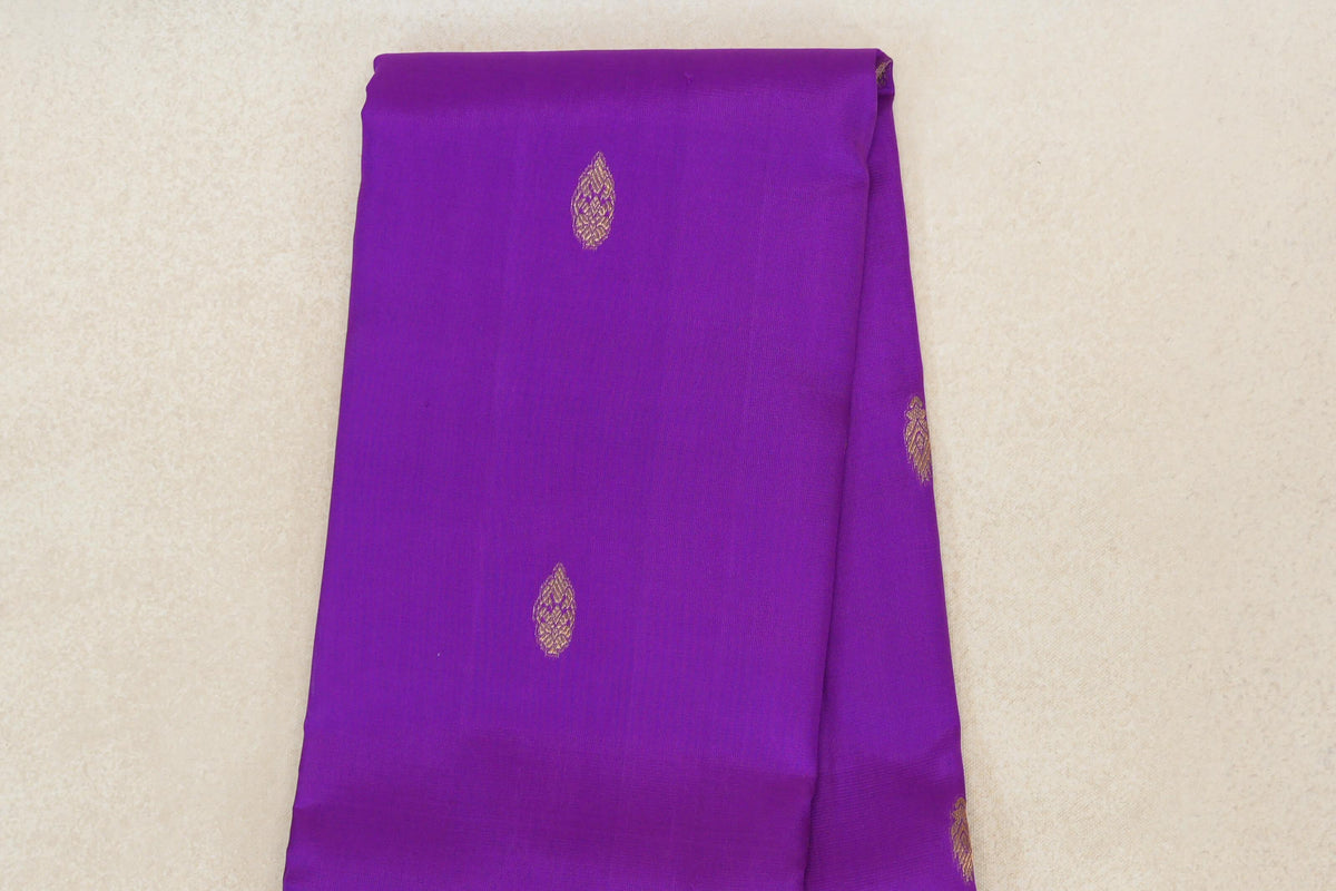 Bright Violet Purple Light Weight Kanchipuram Silk Saree body zoom
