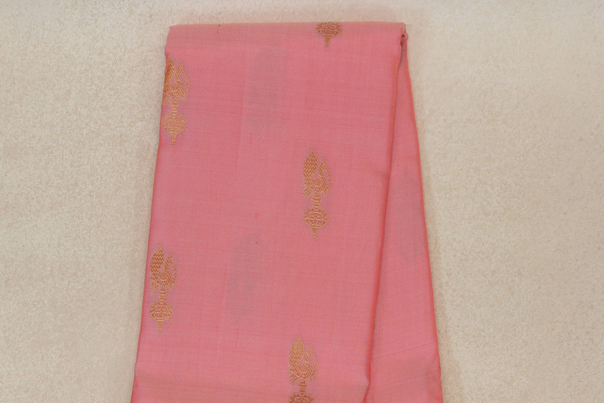 Pastel Pink Light Weight Kanchipuram Silk Saree body zoom
