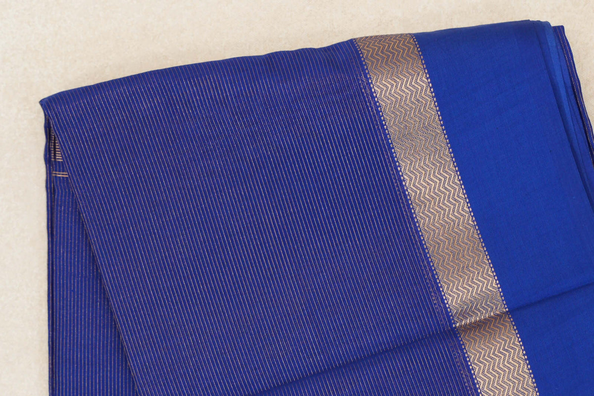 Deep Royal Blue Maheshwari Silk Cotton Saree by Shreenivas Silks PSSR0110644