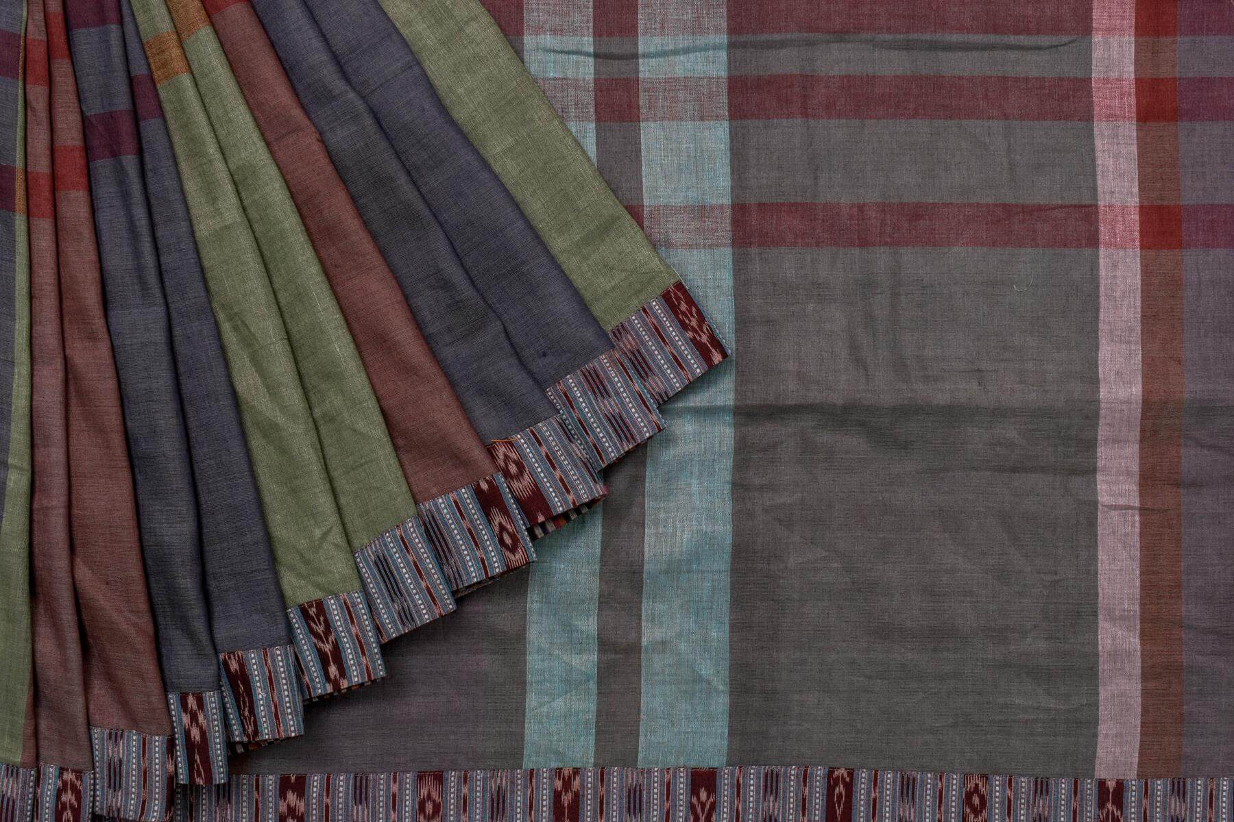 Bhagalpuri Linen Cotton Saree by Thari PSTR250044 - 