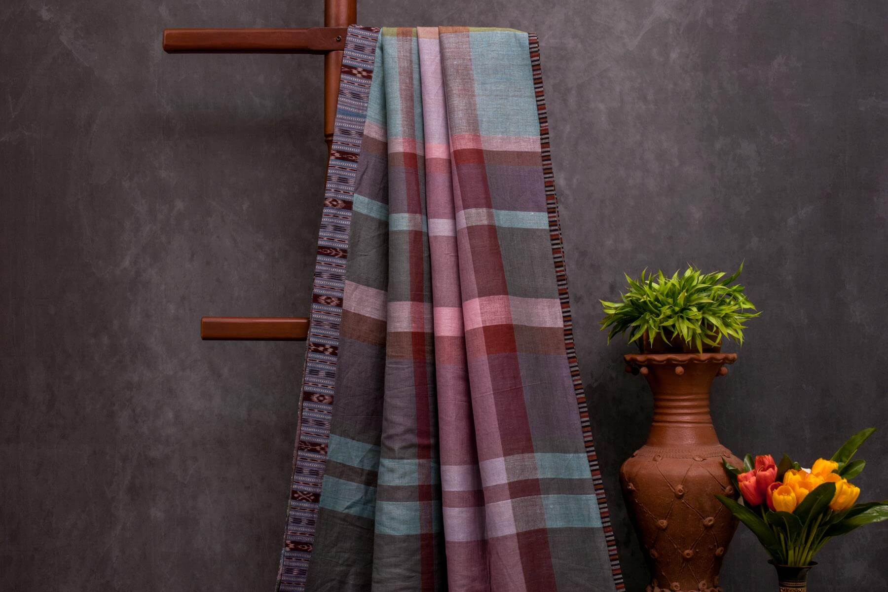 Bhagalpuri Linen Cotton Saree by Thari PSTR250044 - 