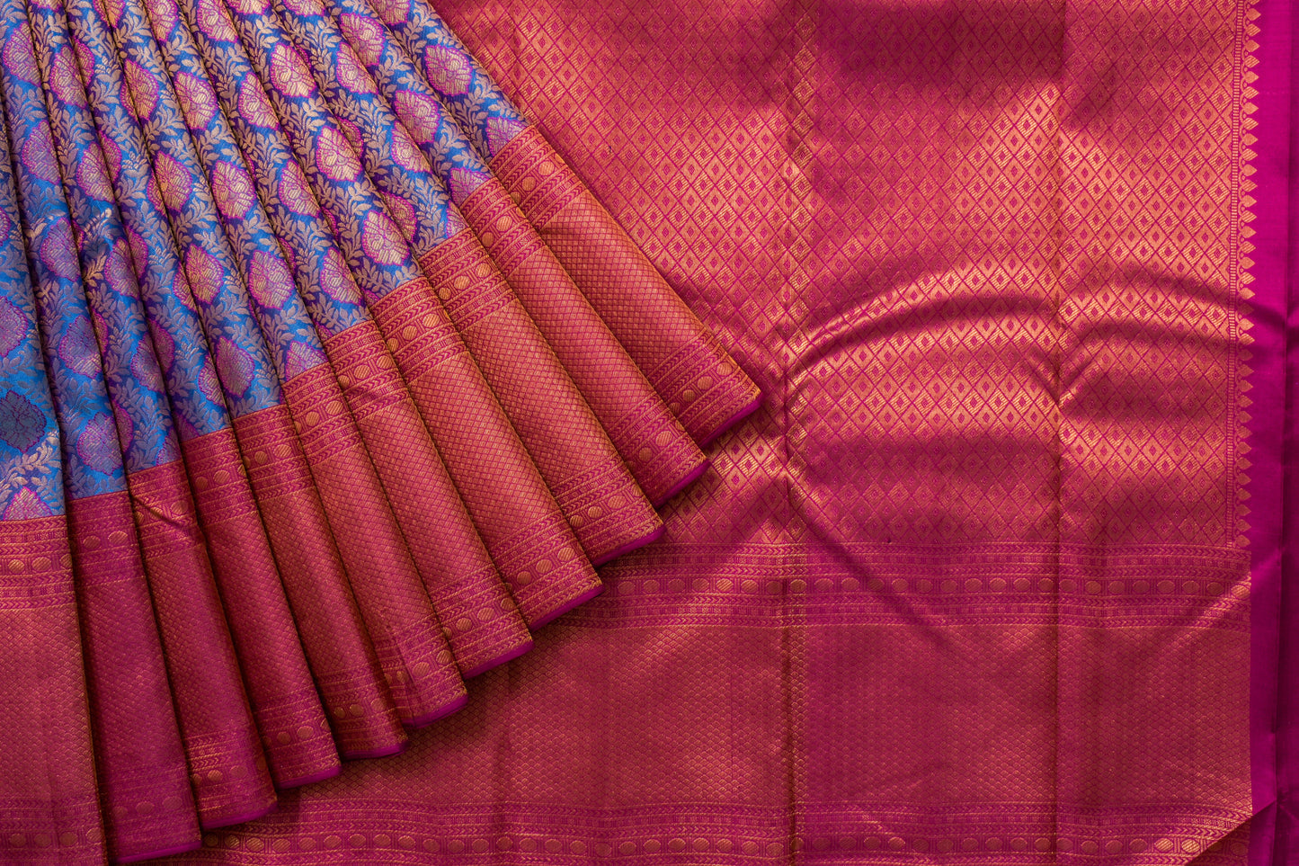 blue Kanjivaram Silk Sarees wedding