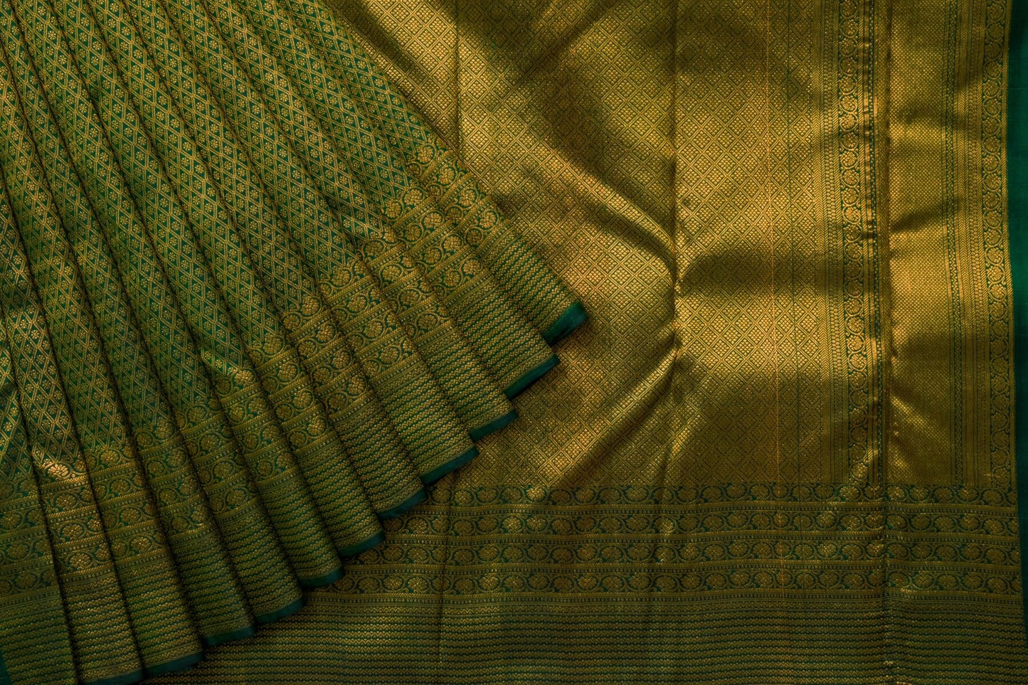 green Kanjivaram Silk Sarees wedding